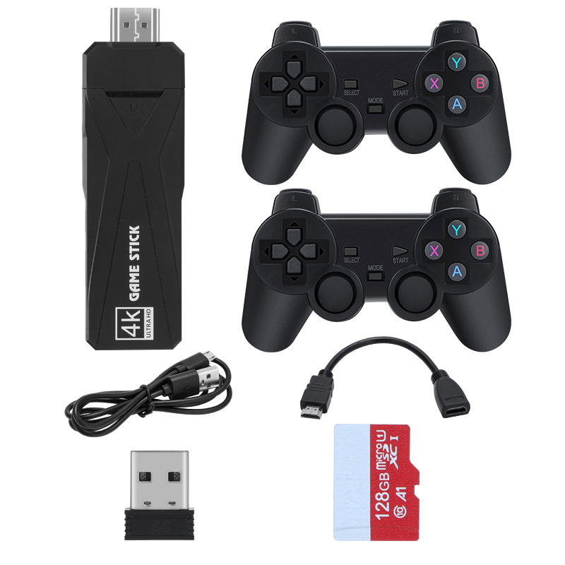 New Arrival Gt65 Wireless Controller 2 Players 4K HD Output Family Gaming Box Build-in Classic Retro Game Consoles