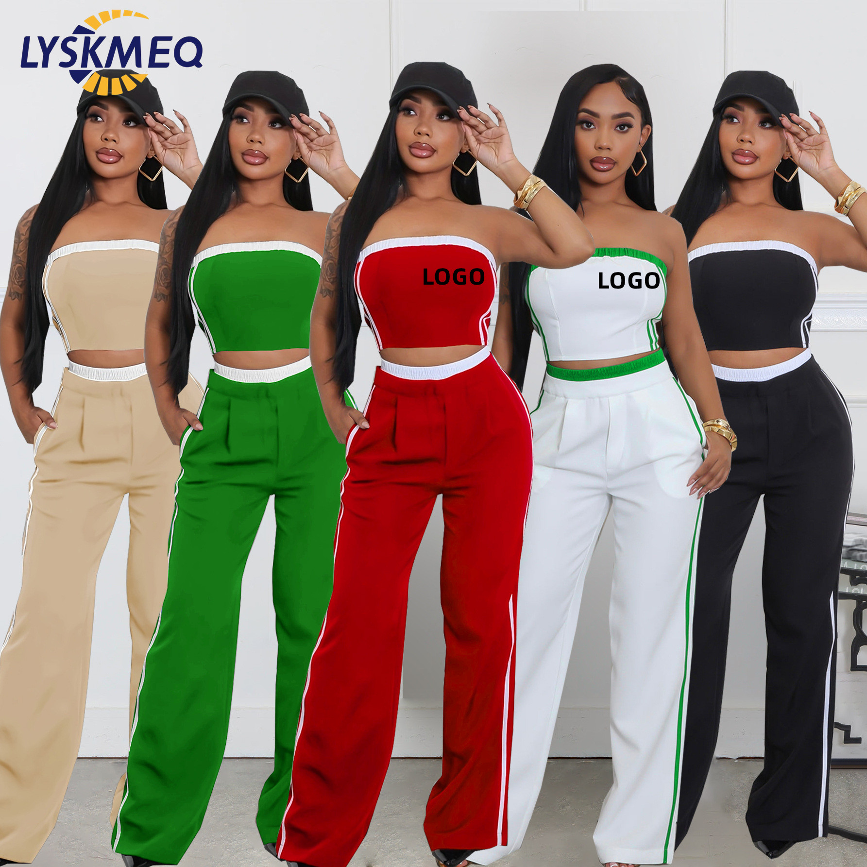 Костюм женский летний топ полосатый и брюки широкие