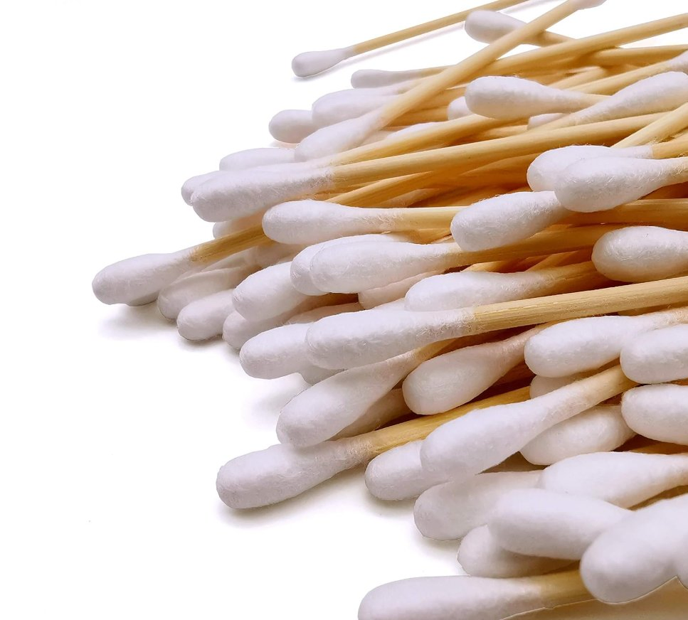 200PCS Bamboo Cotton Swabs Biodegradable Wooden Cotton Buds