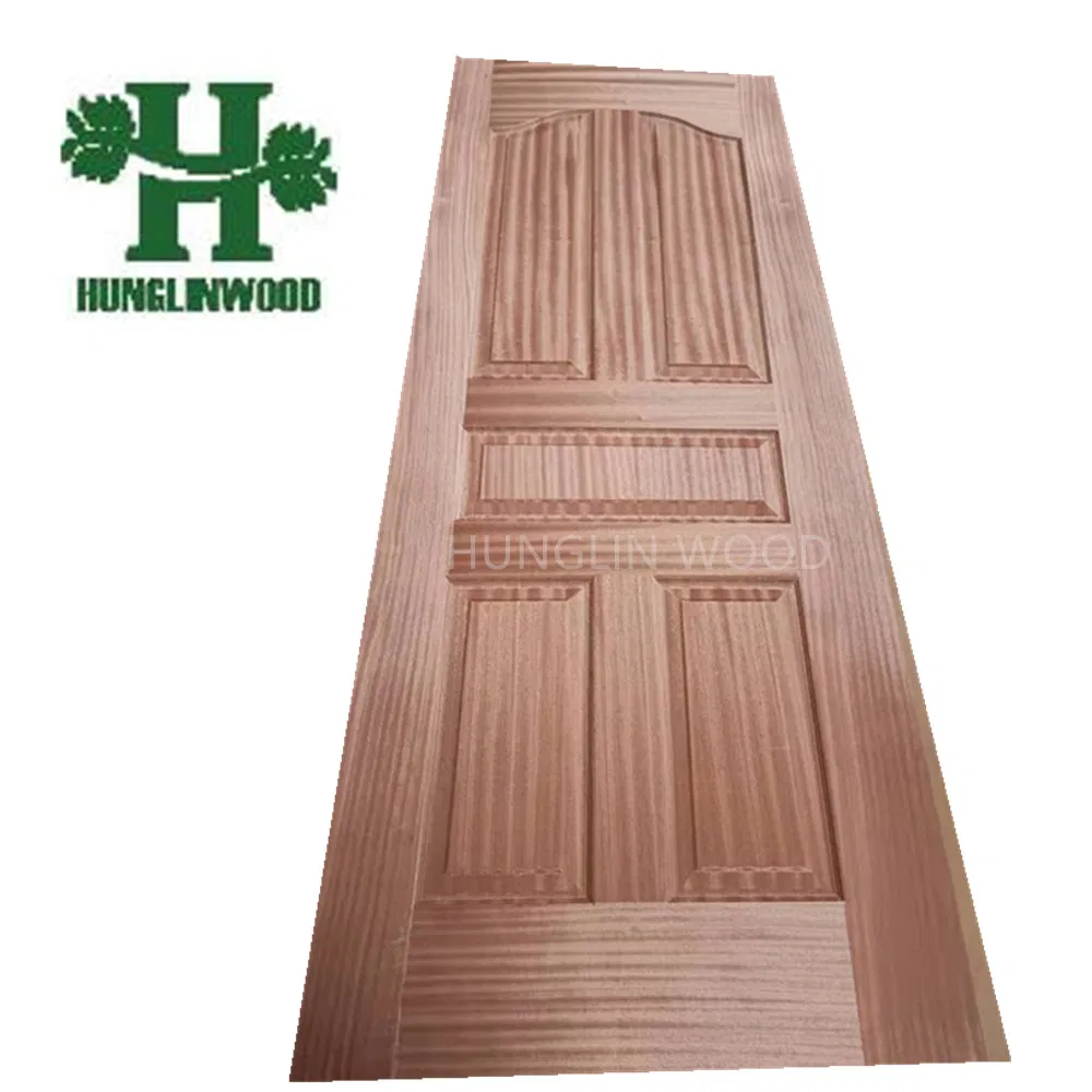 Natral Veneer Sapele HDF Moulded Doorskin Melamine Door Panel/Skin