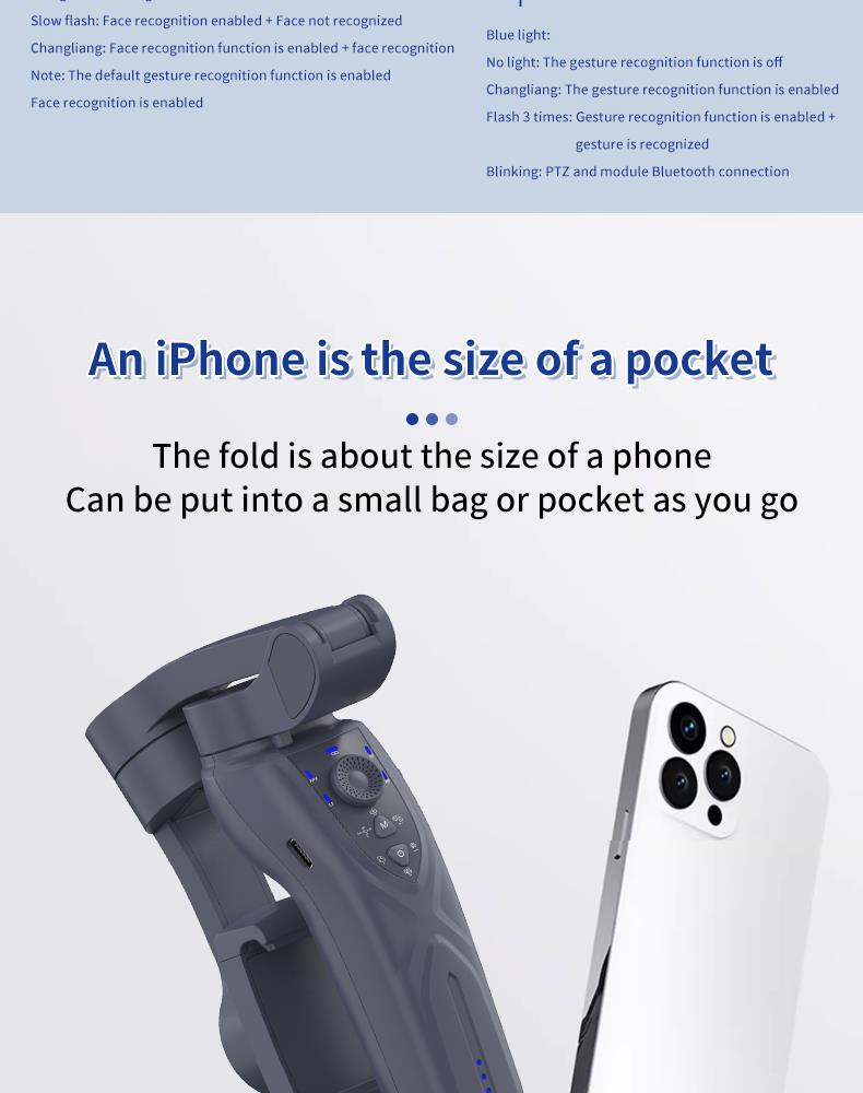 New Ai Face Tracking 3-Axis Handle Grip Gimbal Cell Phone Steadicam with Follow Focus for Camera Video Shooting