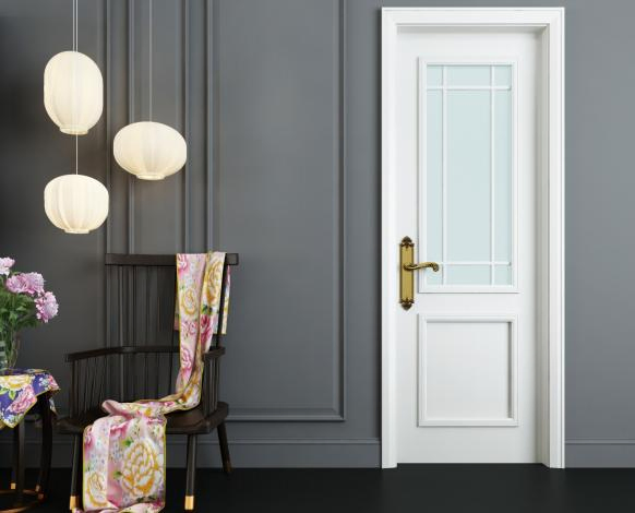 Elegant Waterproof WPC Door with Smooth Panting Surface for Interiors