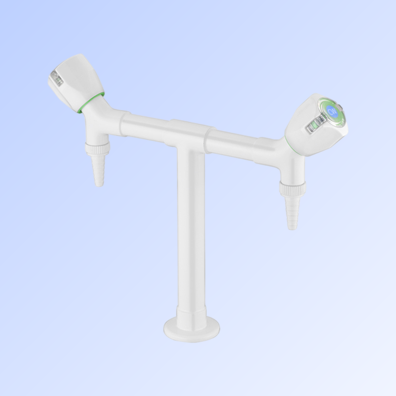 Лабораторный кран химически стойкий, с двойной ручкой