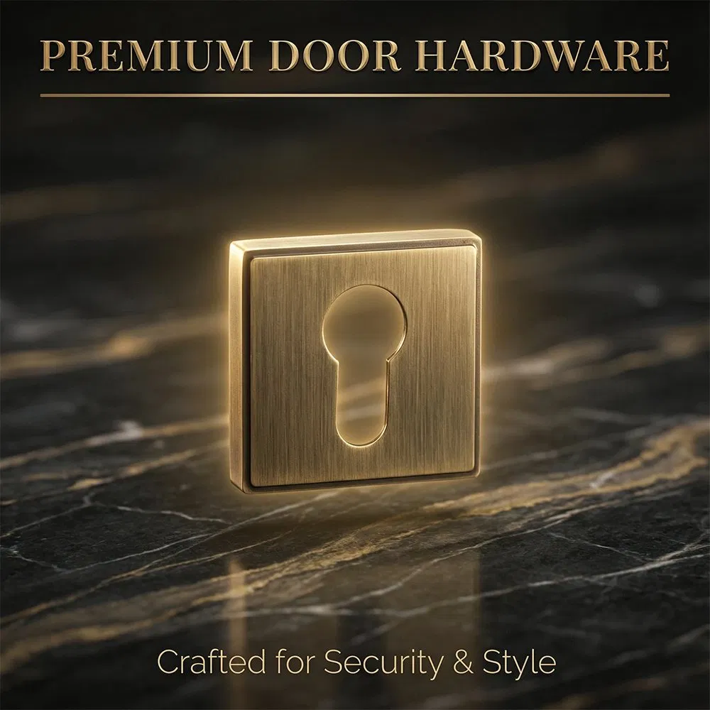 Square Lock Cover Square Rosette Zinc Alloy Escutcheons with Fitting