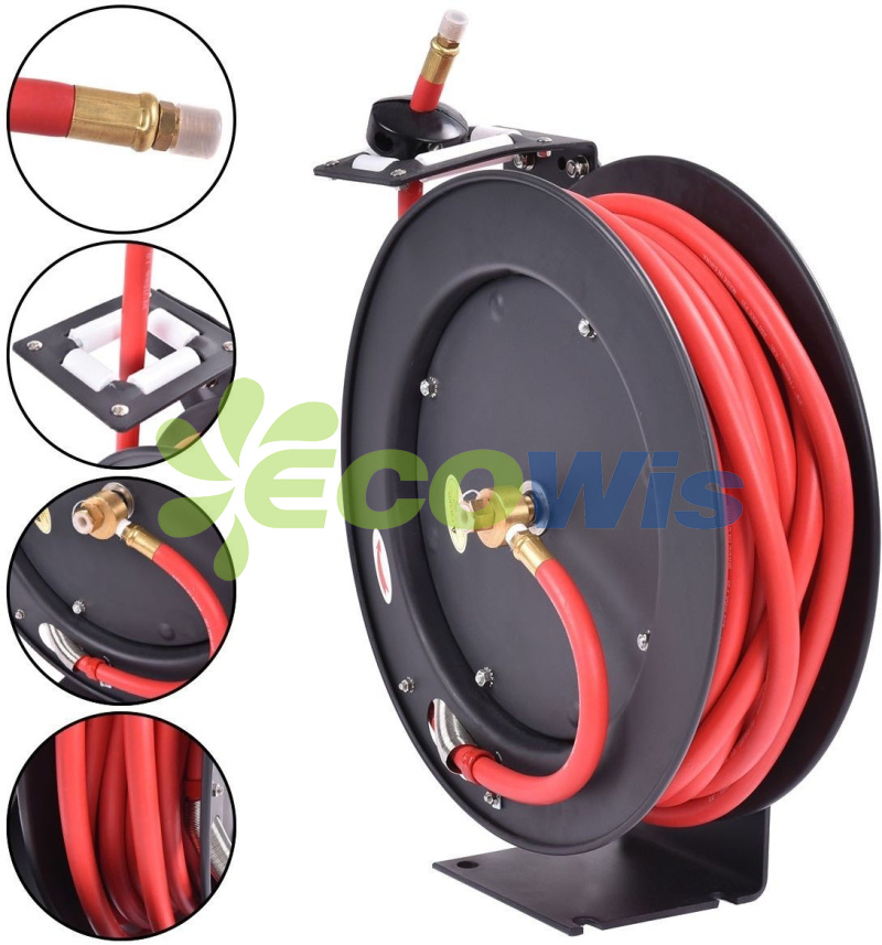 Wall Mounted Garden Hose Reel with Holder Set