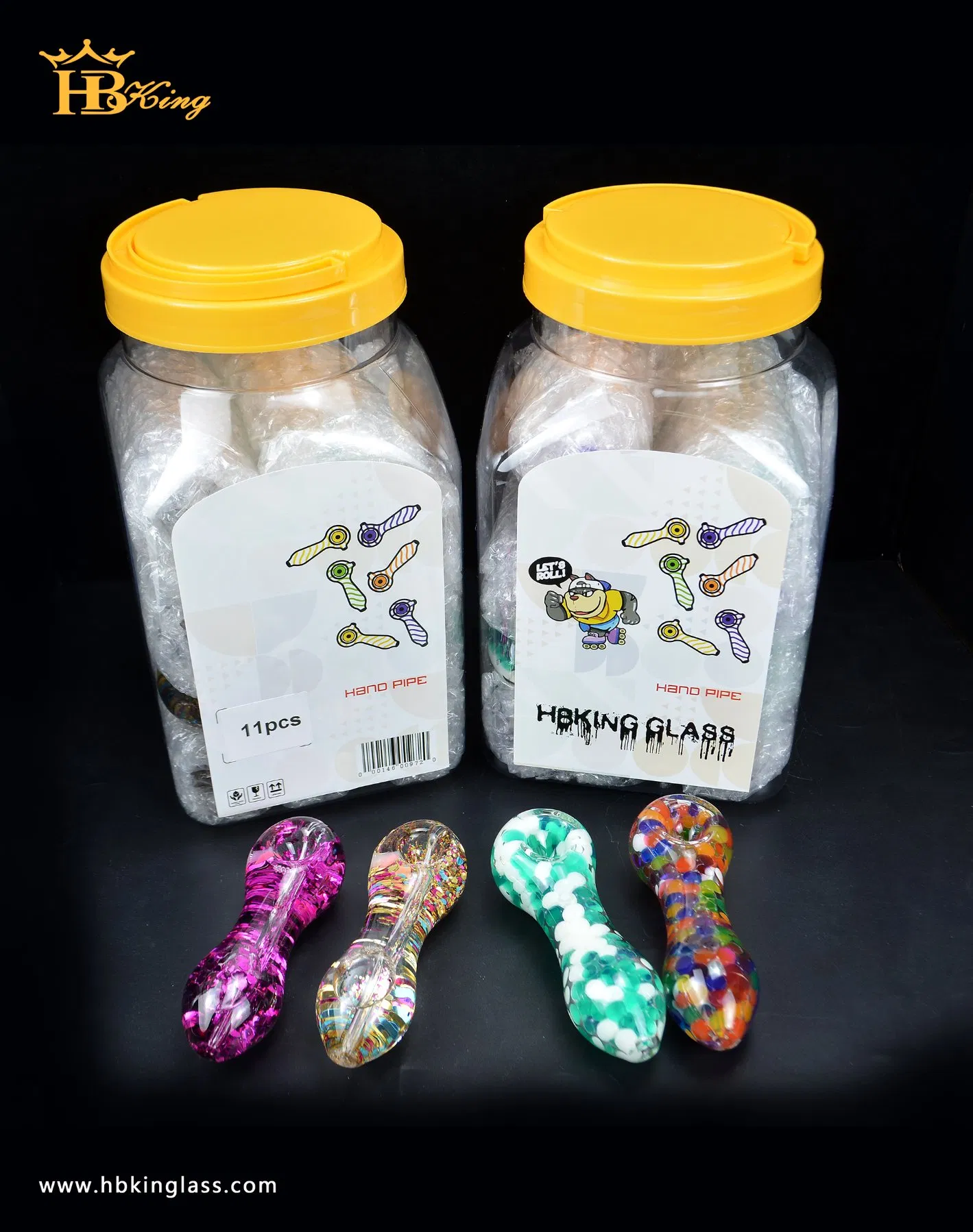 3.9'' Colorful Glass Glycerin Hand Pipe 24PCS/Can Mini Size Glass Water Pipe