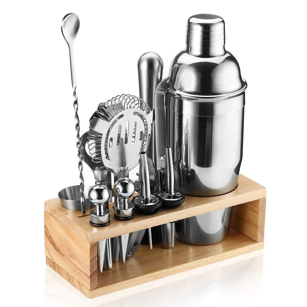 Promotional Custom Bar Home Luxury DIY Kit Stainless Steel Bar Tool Set Cocktail Shaker Kit for Effen Vodka Bowman's Ultimat