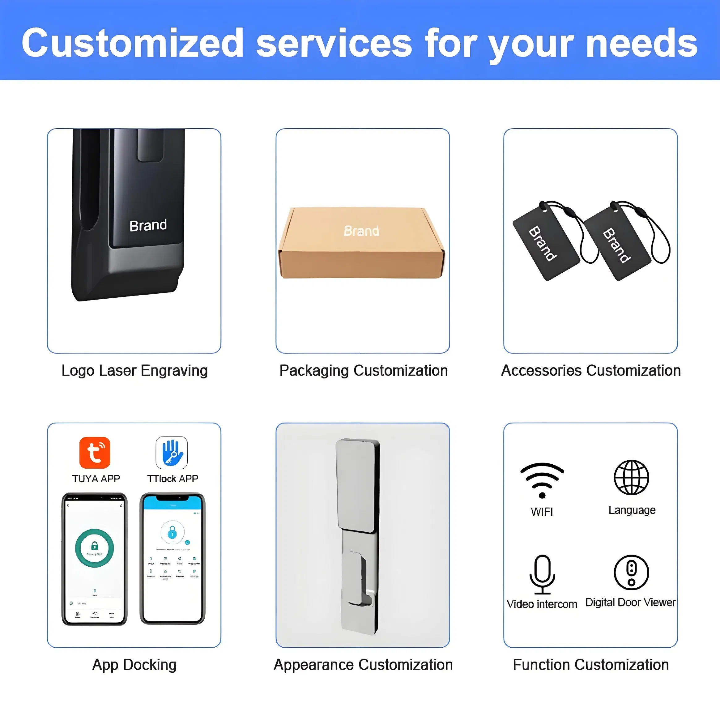 20 Language CNC 3D Face Palm Vein Recognition Tuya Smart Door Lock