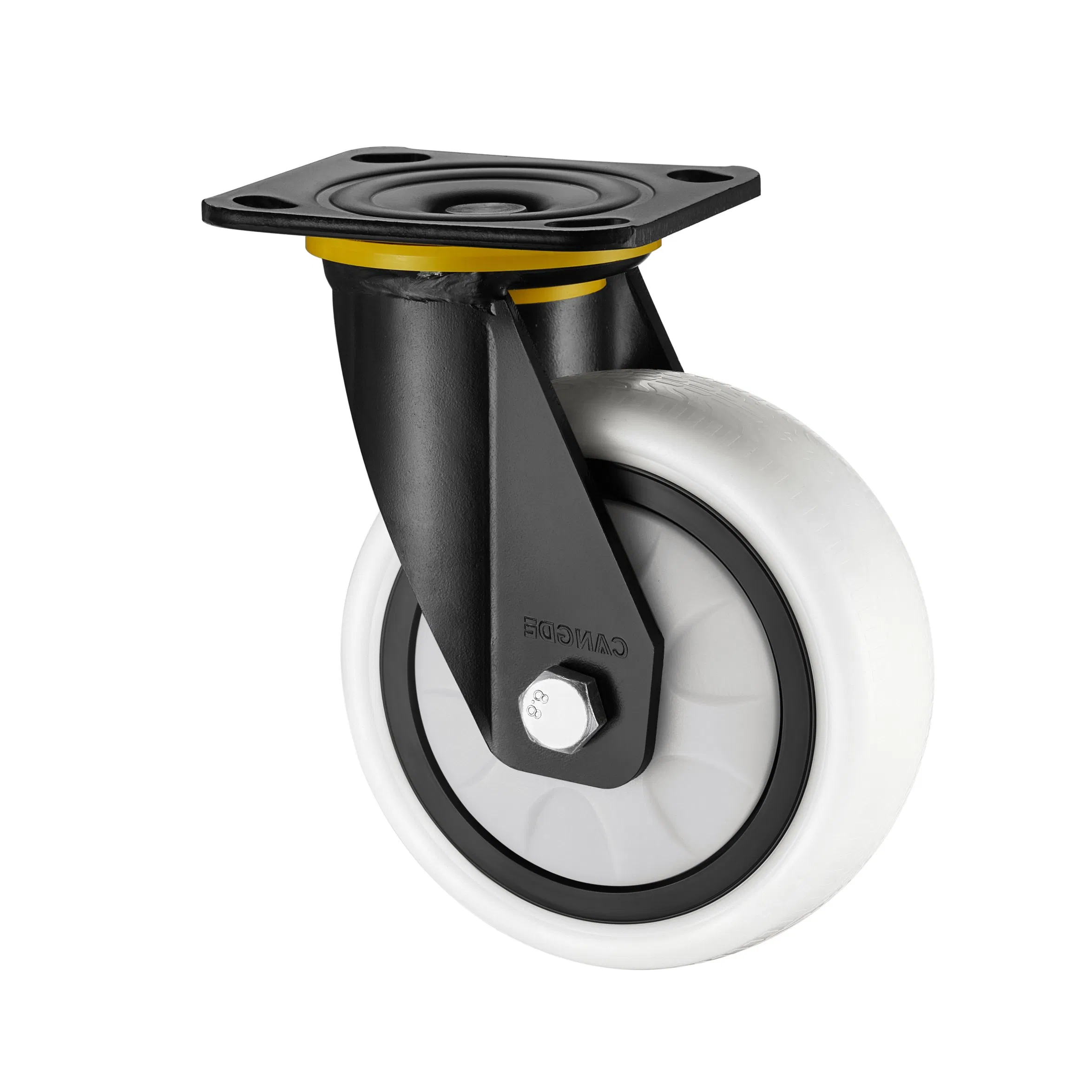 Heavy Duty White PP 4/5/6/8 Inch Multi Specification Fixed Flat Universal Industrial Casters