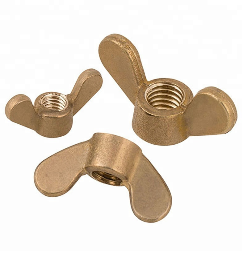 Brass Anti-Corrosion Butterfly Nuts DIN315 with Rounded Rectangular Wing