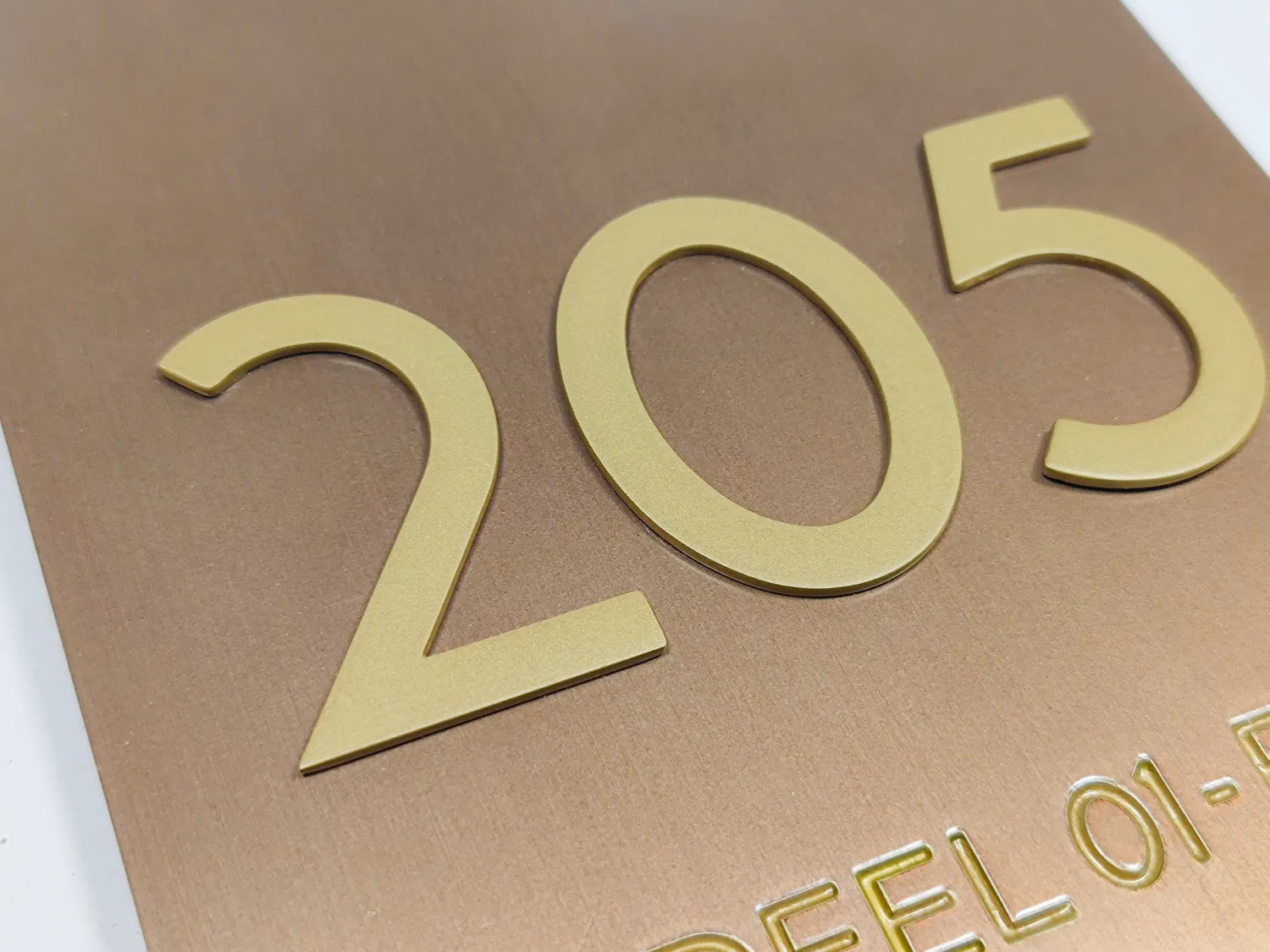 Aluminum Room Number Sign Design 3D Engraving Embossed Door Number Hotel Sign Board