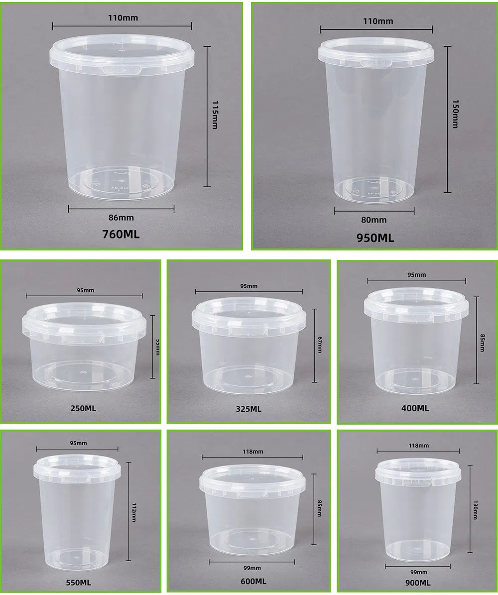 Microwave Disposable Deli Bowl Takeaway Hot Soup Restaurant Plastic Food Containers