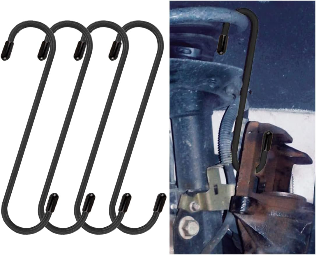 Car Brake Caliper Hook, Car Brake Caliper Hanger with Rubber Head, Rust-Resistant Automotive Tools for Brake, Axle, Bearing, Suspension Work (Black)