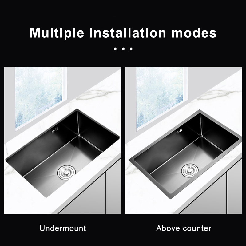 K-5944 Undermount Handmade Steel Sink Kitchen Wash Single Bowl Sink