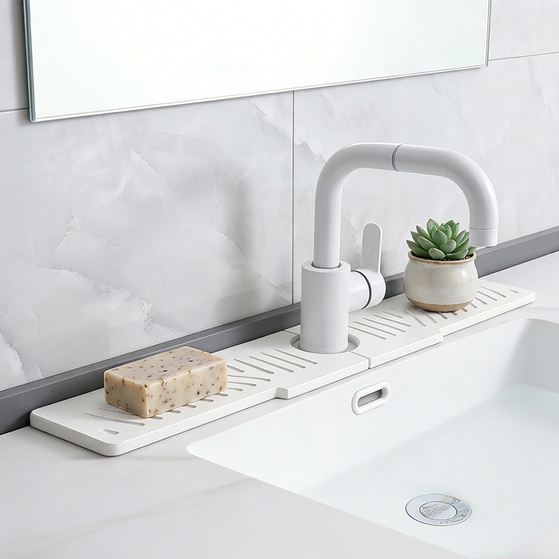 Quick Dry Stone Dish Drying Sink Diatomite Faucet Drain Mat for Kitchen Sink