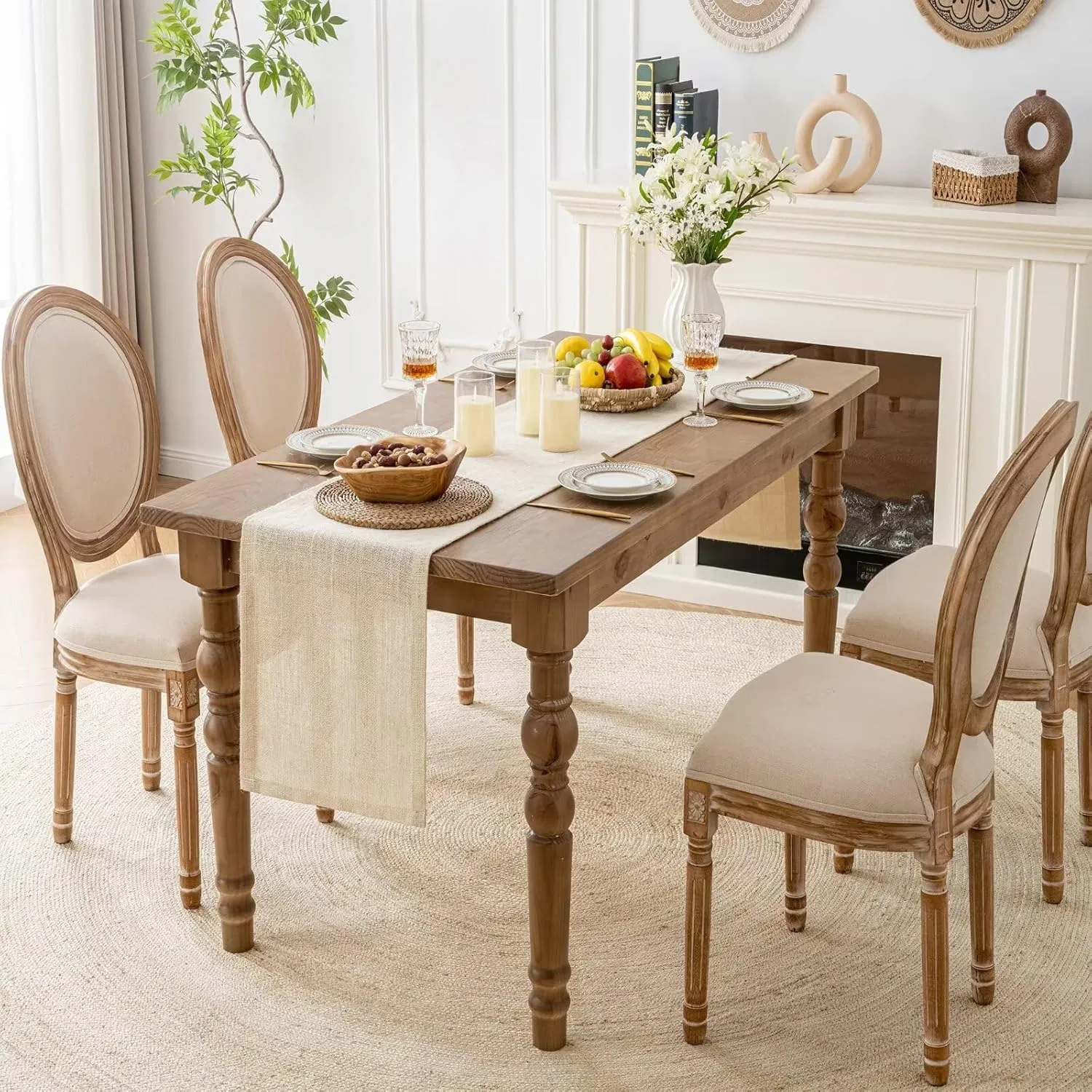 Burlap Farmhouse Table Runner 14X120 Inch, 100% Jute Soft Material, Perfect