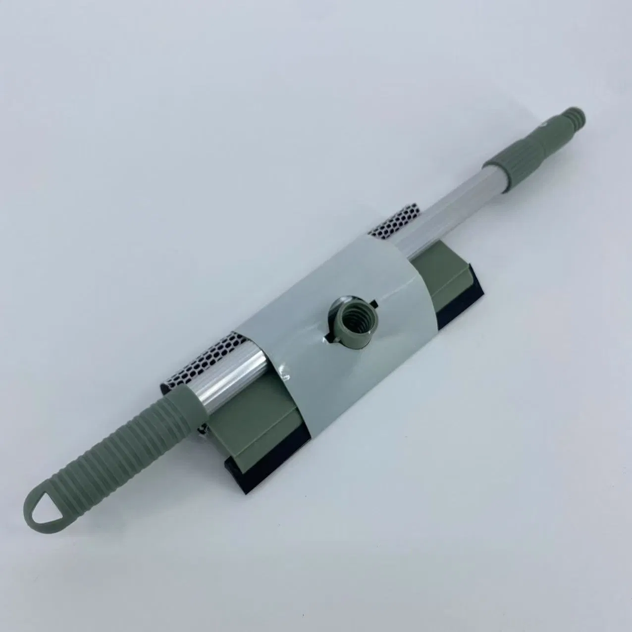 Squeegee for Window Cleaning, Squeegee and Sponge Scrubber Combi with Stainless Steel Pole, Extendable Window Cleaner for Car, Sliding Door, Shower Glass