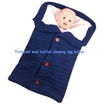 Winter Unisex Infant Swaddle Blankets Soft Thick Fleece Knit Sleeping Bag