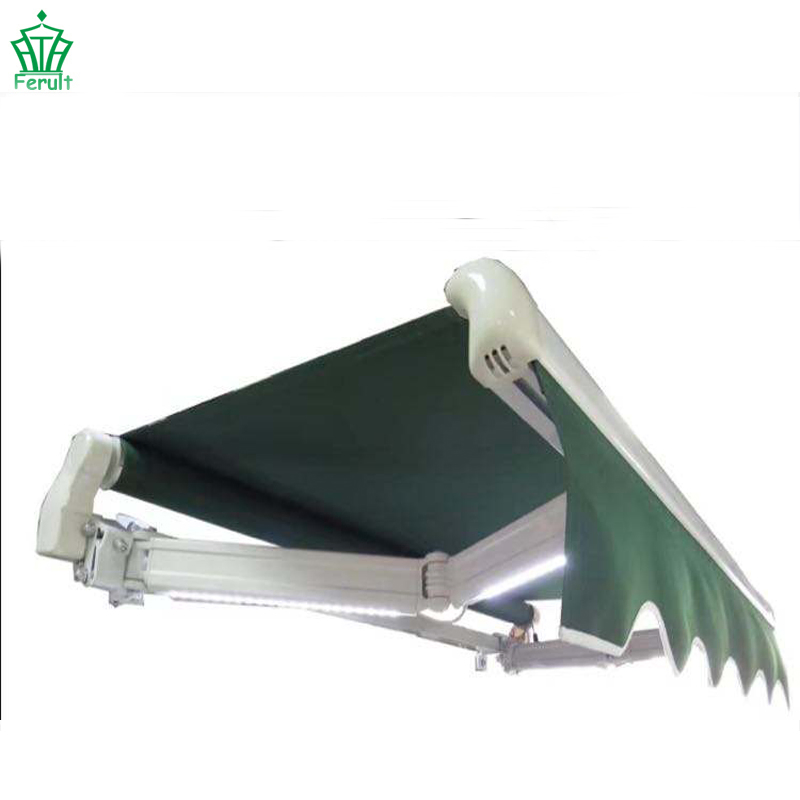 Automated Half Cassette Retractable Awnings with Wind Sensor Shade Sails Folding Canopy Garden Front Door Awnings