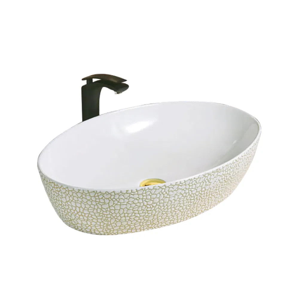 Foshan Sanitary Ware Oval Shaped Hotel Bathroom Wash Basin Designs