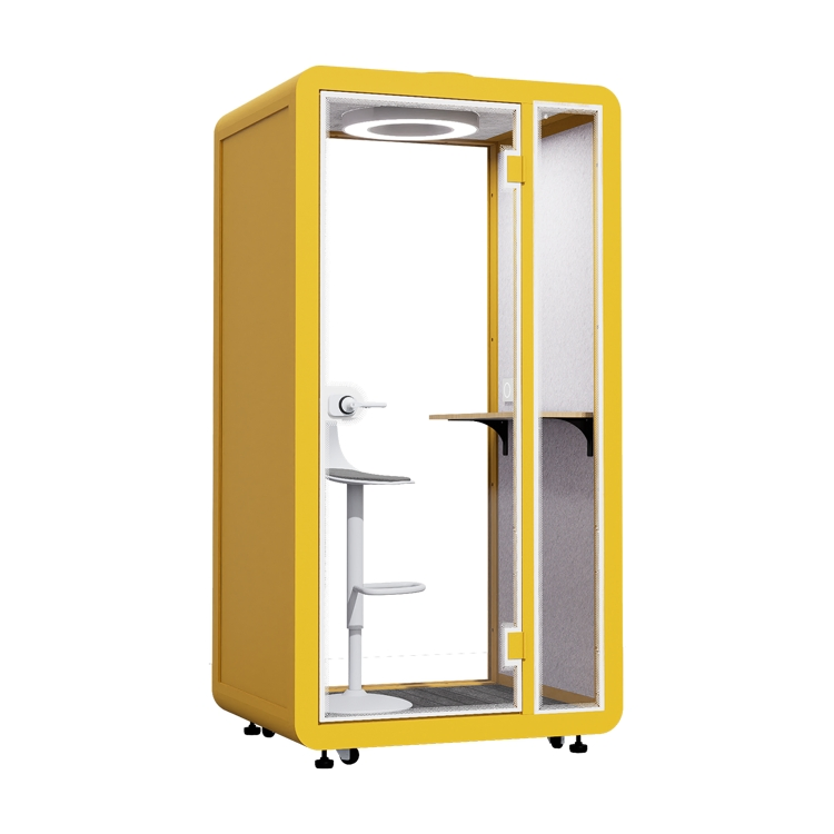Mobile Soundproof Meeting Room with Glass and Sound-Absorbing Cotton for Corner Office Space