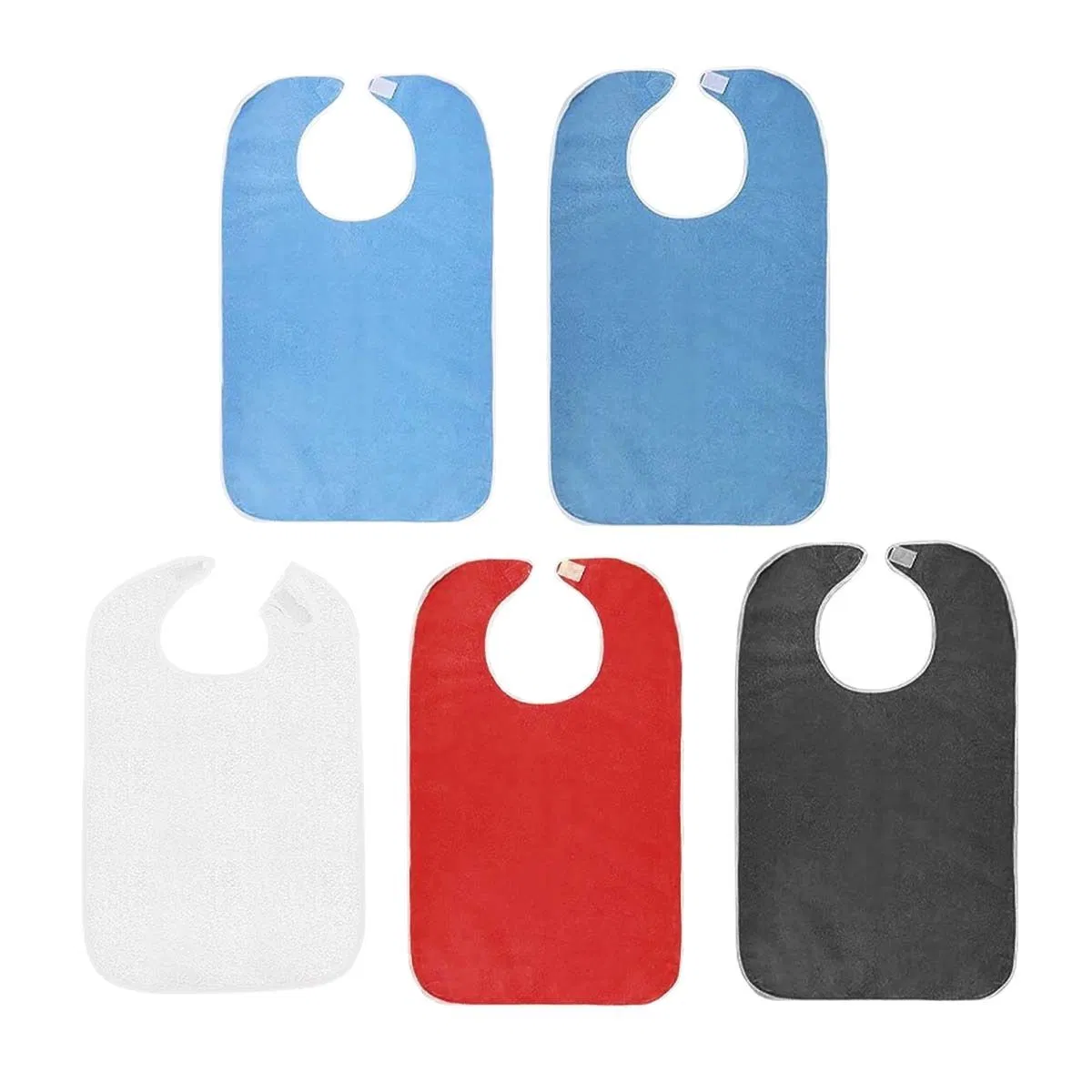 Ultra Fine Fiber Microfiber Material Elderly Bibs Adult Food Wiping Bibs TPU Waterproof Aprons