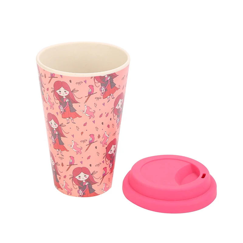 Customized 350/470ml Disposable Coffee Mug Eco-Friendly Reusable Bamboo Fiber Coffee Cup