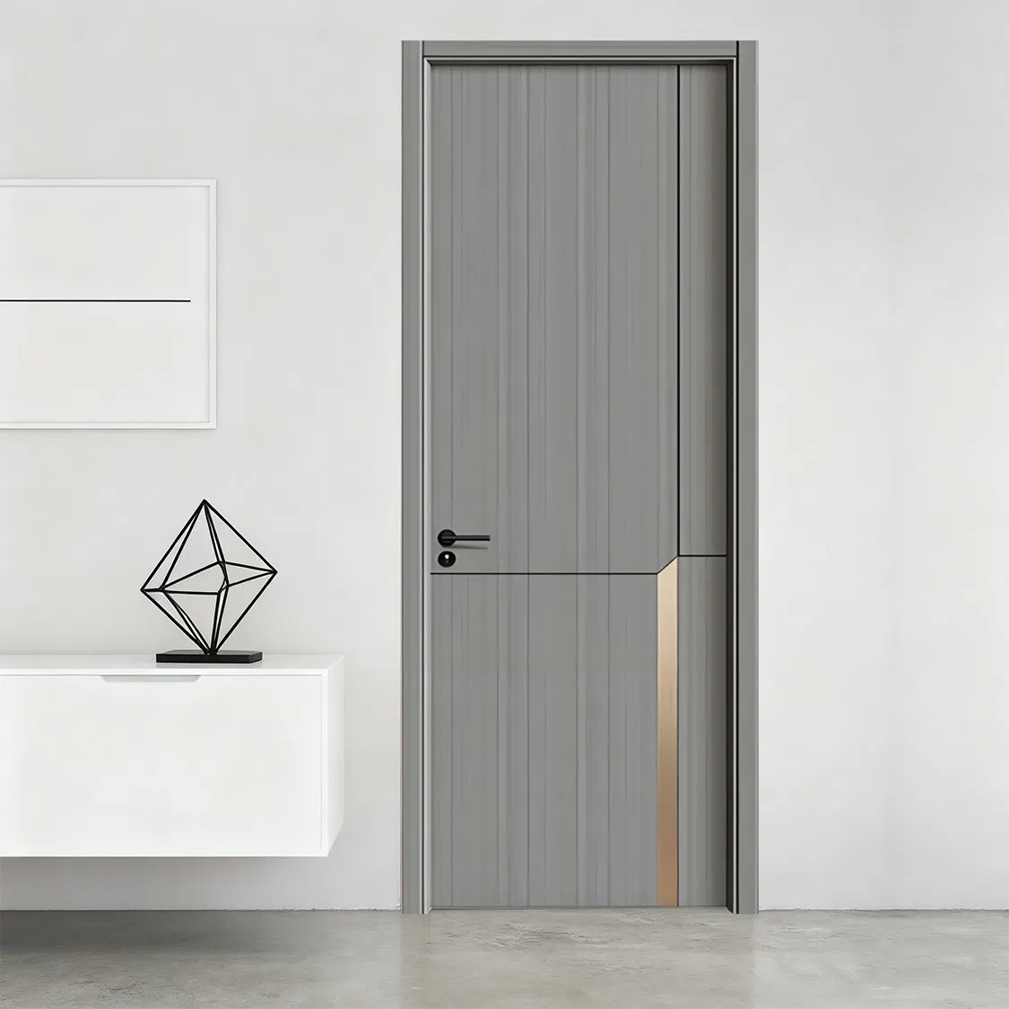 Factory Price Wholesale Modern Flat Simple Fashion Customer Sliding Interior Solid Wooden WPC PVC MDF Steel Metal Glass Security Entrance Door Wood of House