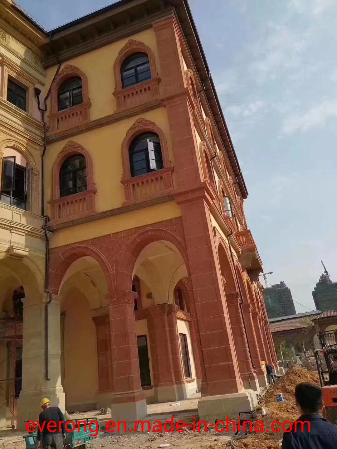 Natural Beige Yellow Sandstone Column for Architectural Building Project