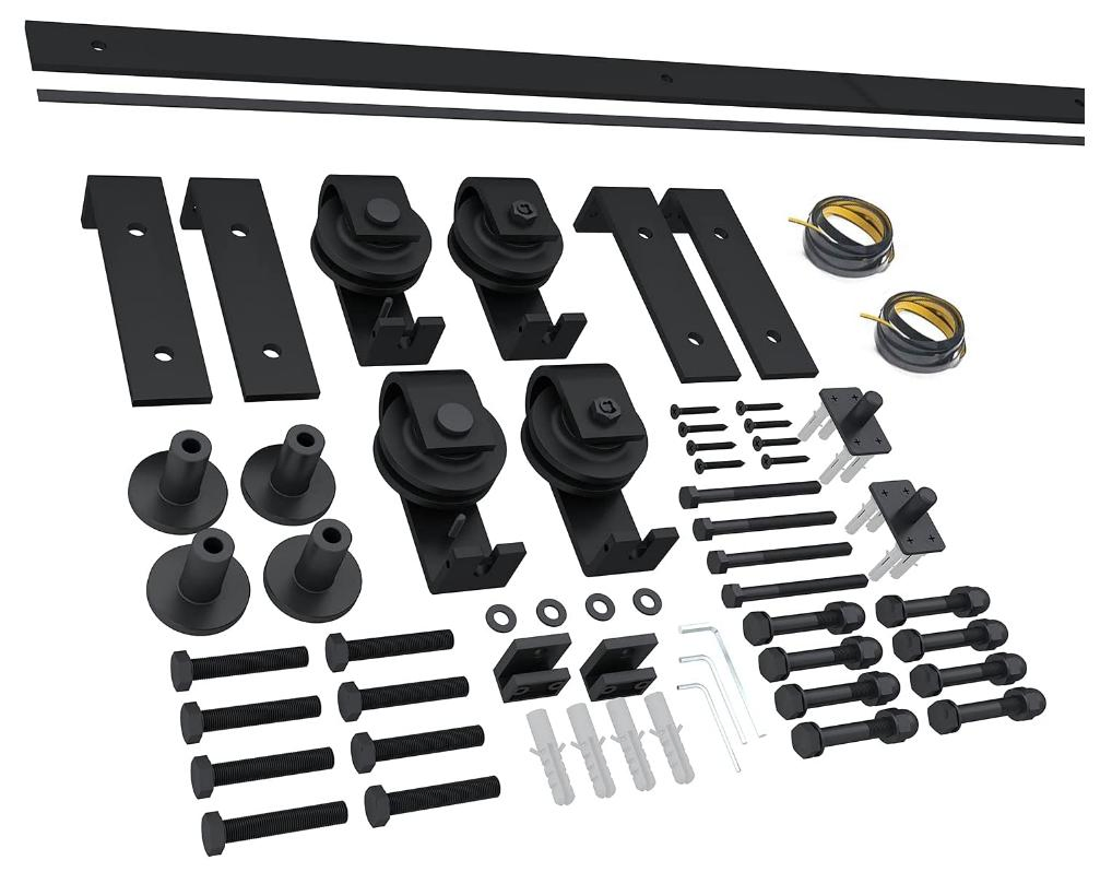 Mounted Black Roller Bifold Door Barn Style Bi Folding Barn Door Kit