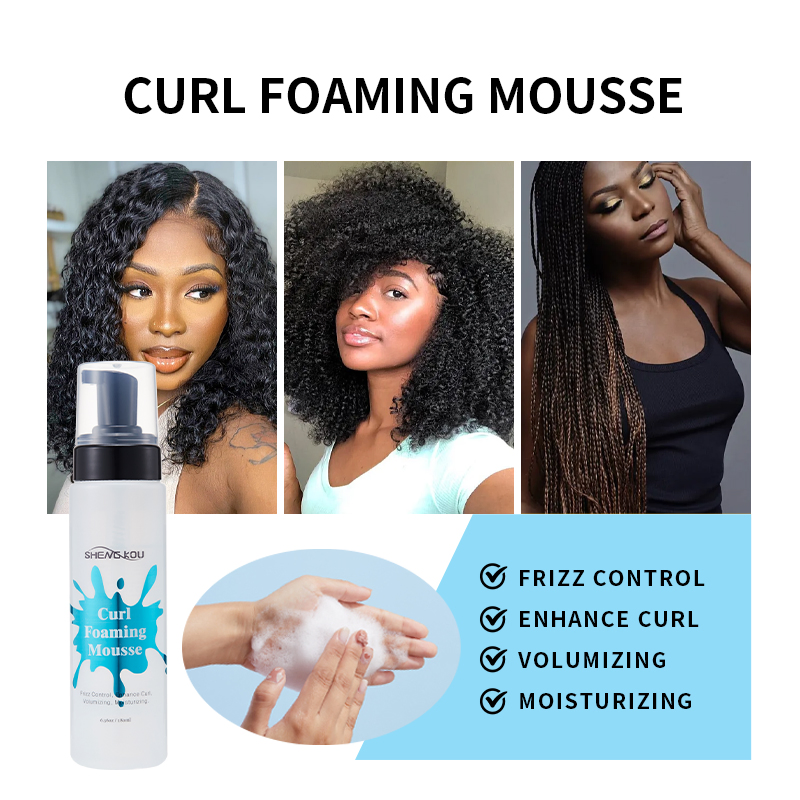 Private Label Custom Braids Hair Product Extra Strong Hold Styling Curl Hair Foaming Mousse