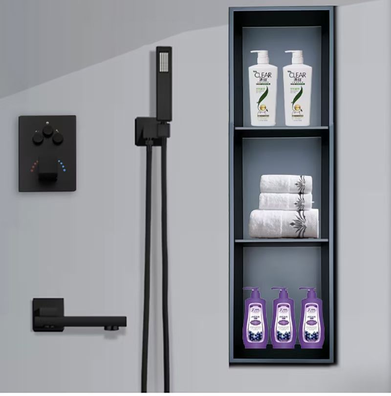 Premium Design Sleek Matte Black 13 Inch Shower Niche 304 Stainless Tile Insert Wall Niche Installation for Bathroom Renovation