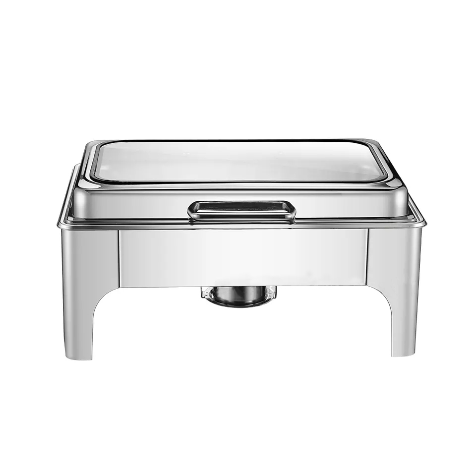9 Litre Arabic Rectangle Hydraulic Catering Stainless Steel Chafing Dish Buffet Set Luxury Hotel Restaurant Food Warmers