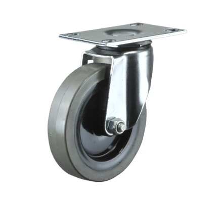 125mm Swivel Top Plate Black Nylon Castor Wheel with 100kg Load Capacity