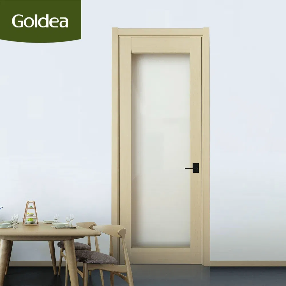 Left/Right New China Classic Customized Walnut Color Timber Door with Low Price