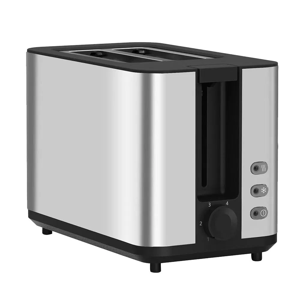 Custom Logo Electric Silver 2 Slice Bun Electric 6 Bread Shade Setting Extra Wide Slot Bread Toaster