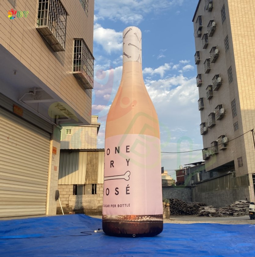 Factory Customized Advertising Gift Inflatable Pool Toys Floating Bed PVC Inflatable Champagne Bottle Pool Float