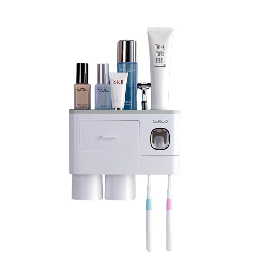Automatic Toothpaste Dispenser with Cup Wall Mount Rack Bathroom Mi24436
