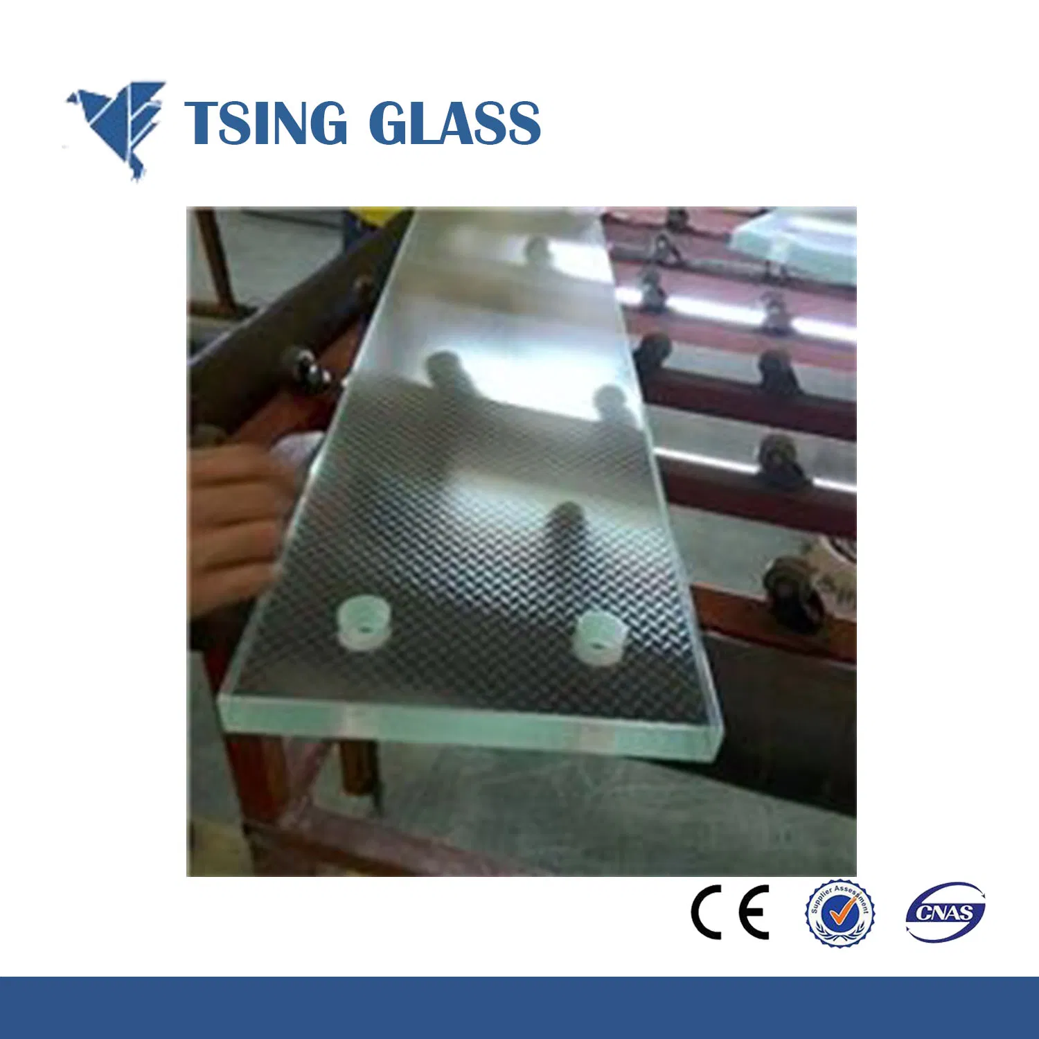Tempered Anti-Slip Construction Glass with SGCC/Ce/CCC/ISO for Stairs, Partition