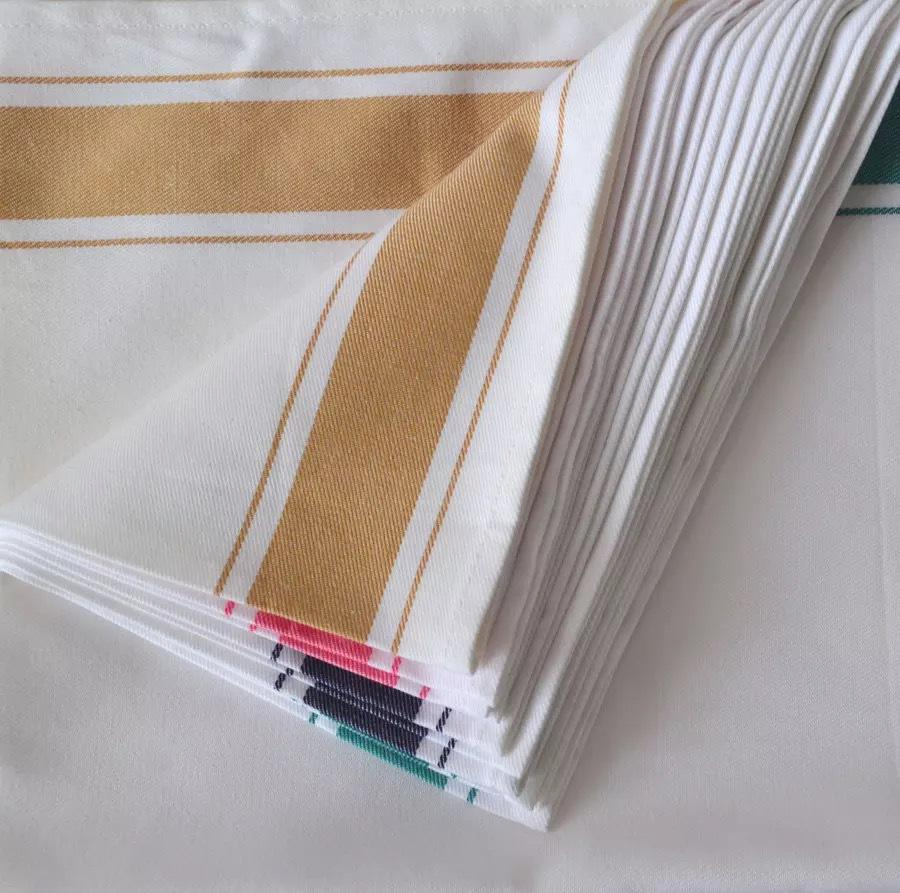 Stripes Cotton Cheesecloth Fabric Plain Colors Restaurant Wedding Decoration Cocktail Napkins