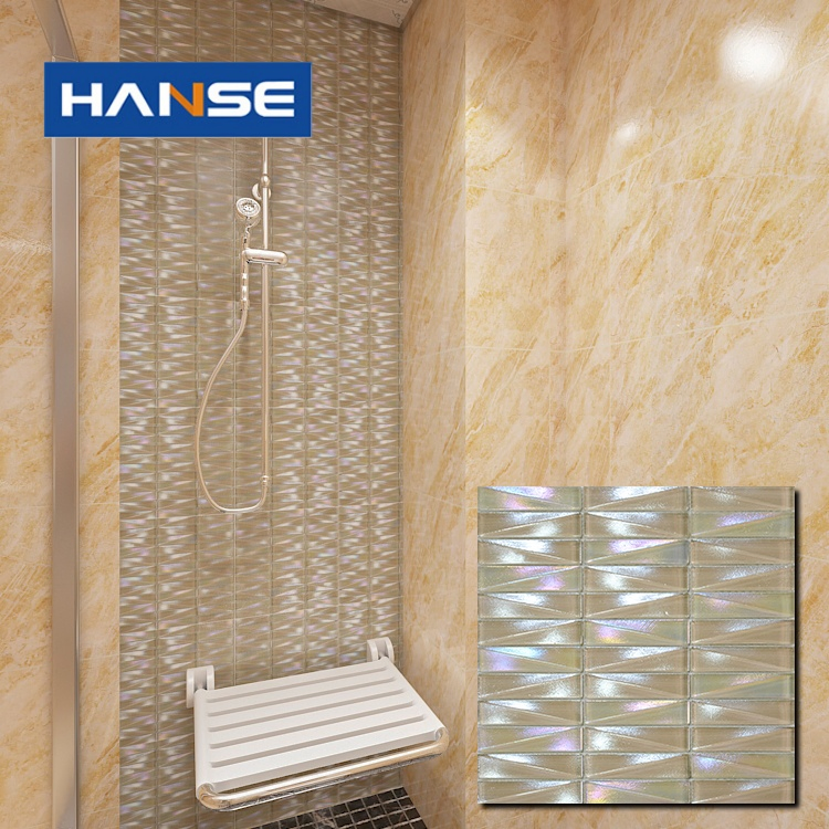 305*305mm with Ice Crackle Square Mosaic Tiles Light Yellow Mosaic
