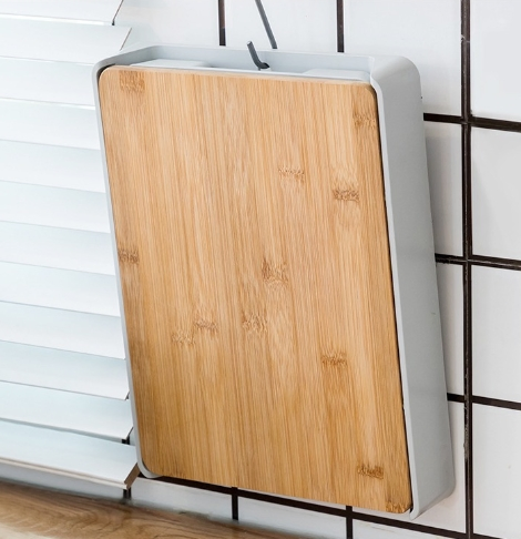 Разделочная доска из бамбука с ящиком для столовых приборов