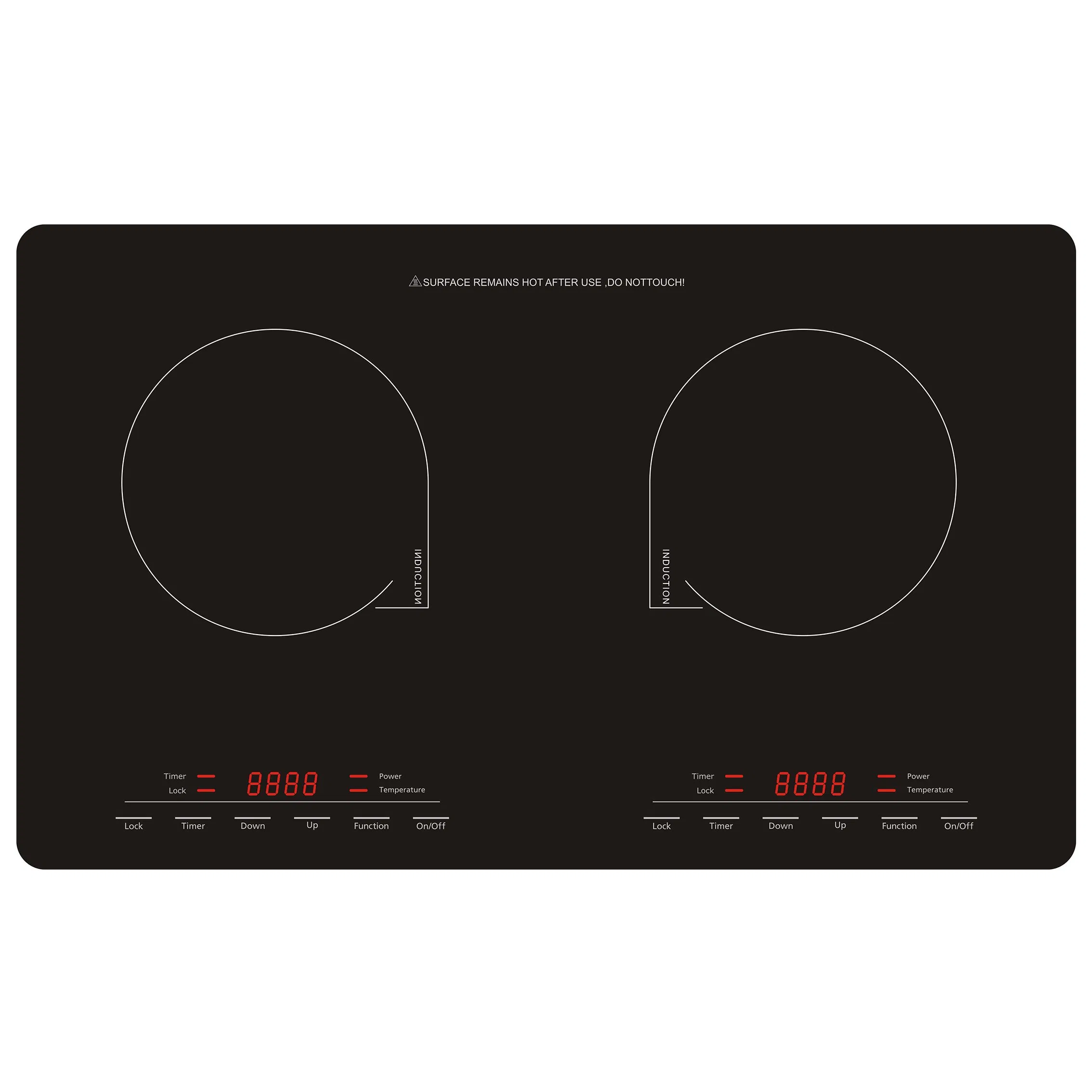 Super Slim Double Portable Induction Cooktop with Arc-Shape Slim Body Sensitive Sensor Touch Control