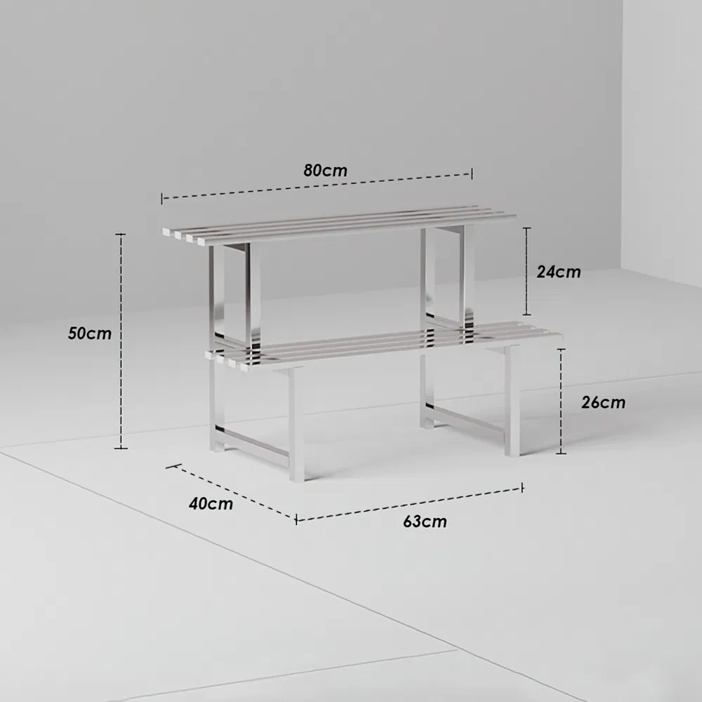 2 Tier Stainless Steel Flower Pot Rack Plant Stands