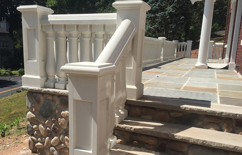Outdoor White Marble Baluster Railing for Terrace and Landscape