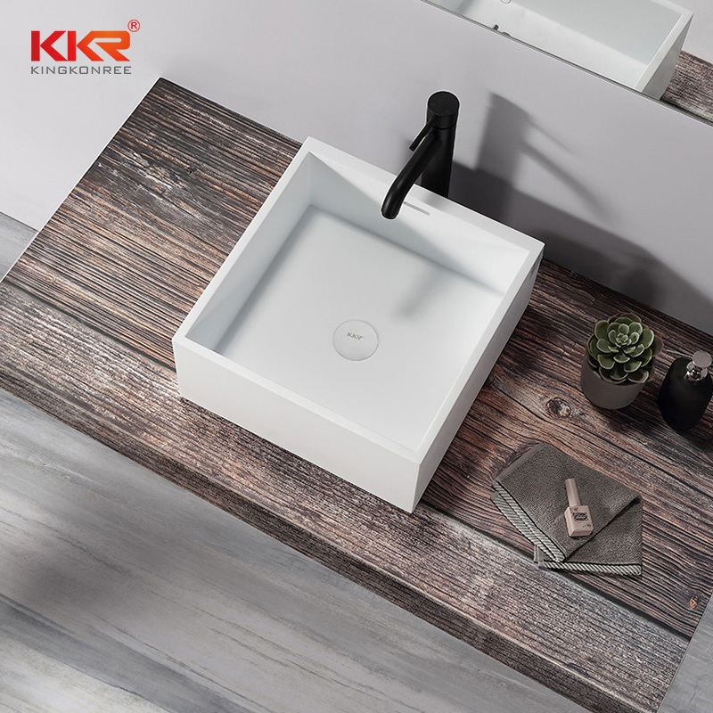 Modern Bathroom Round Above Counter Solid Surface Bathroom Sink