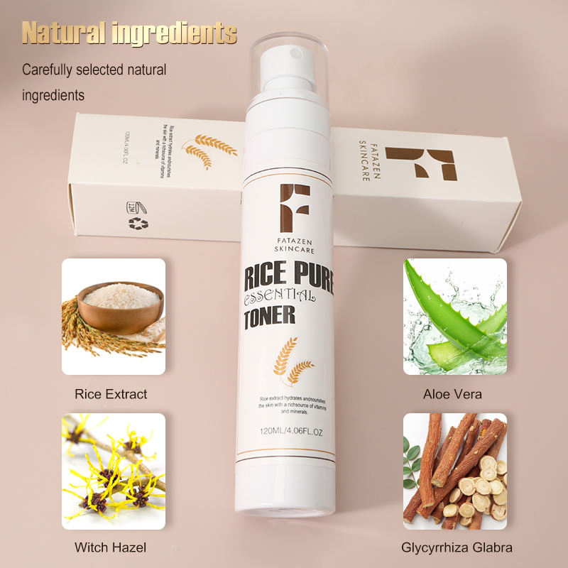 Fatazen Rice Toner Vegan Fragrance Free Niacinamide Dry Dull Combination Skin Hydrating Face Toner for Glowing Skin