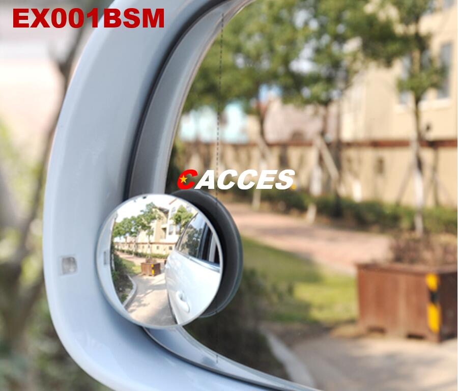 2-Pack Blind Spot Mirror, 2" Round HD Glass Frameless Convex, 360° Adjustable Stick-On for Car