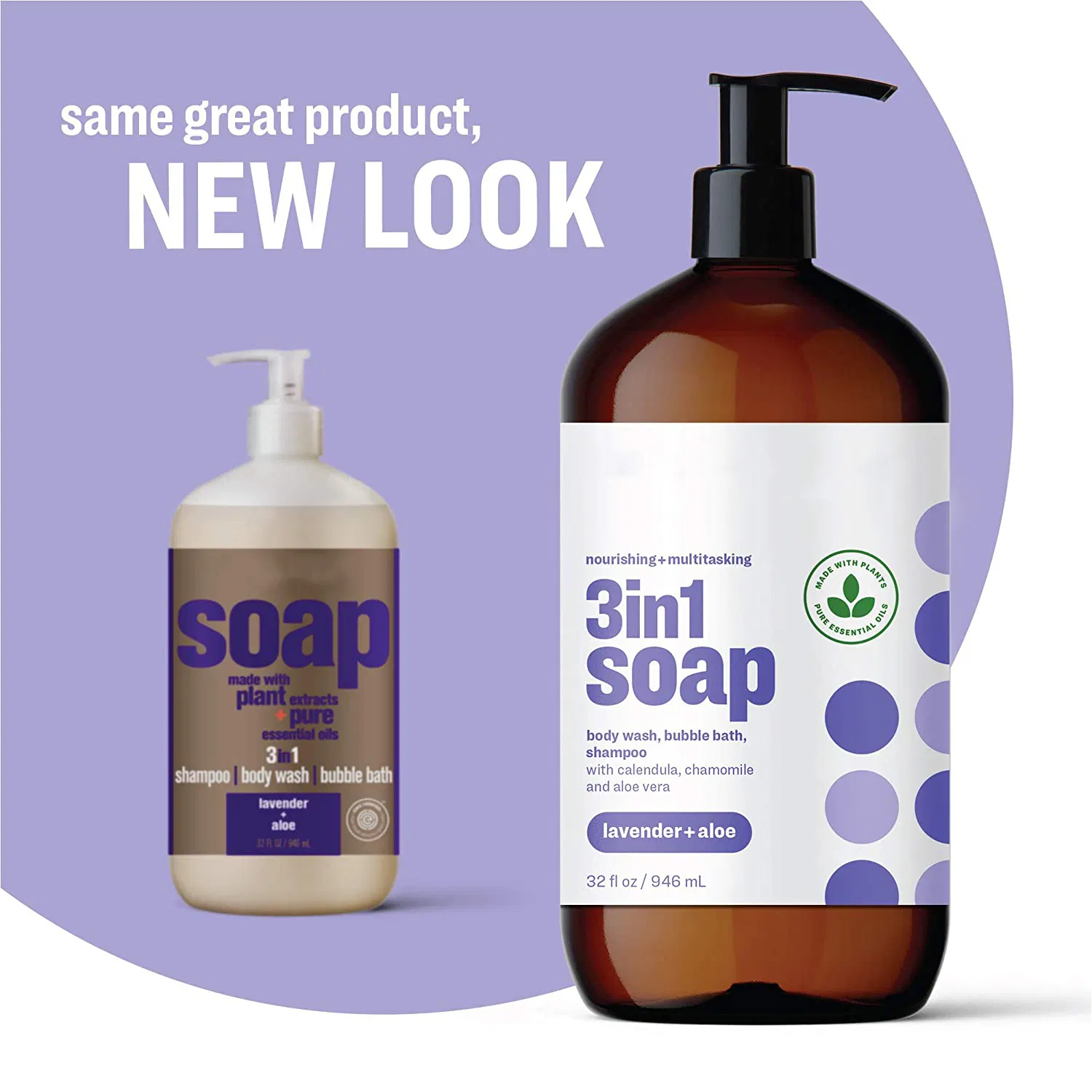 Beauty Cosmetics Skin Care 3-in-1 Soap Lavender Baby Shampoo and Body Wash