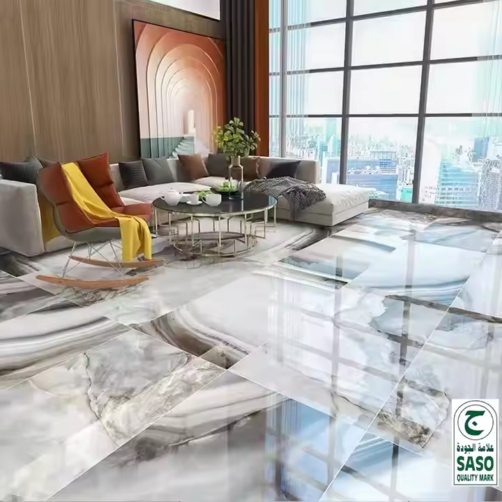 Luxury Polished Glossy Agate Pattern Porcelain Tile for Decoration